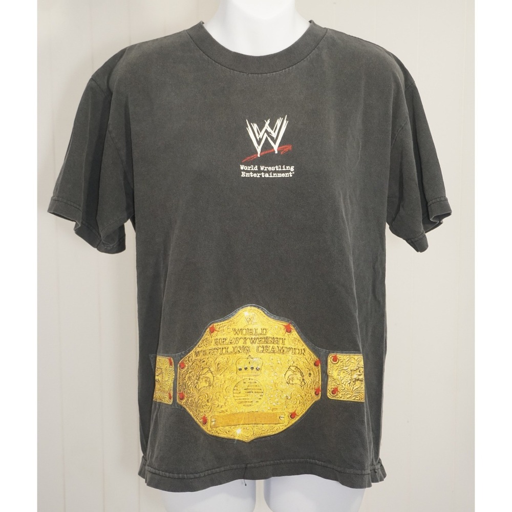 WWE XL Charcoal Gray Championship Belt Graphic T-Shirt Vintage 2008